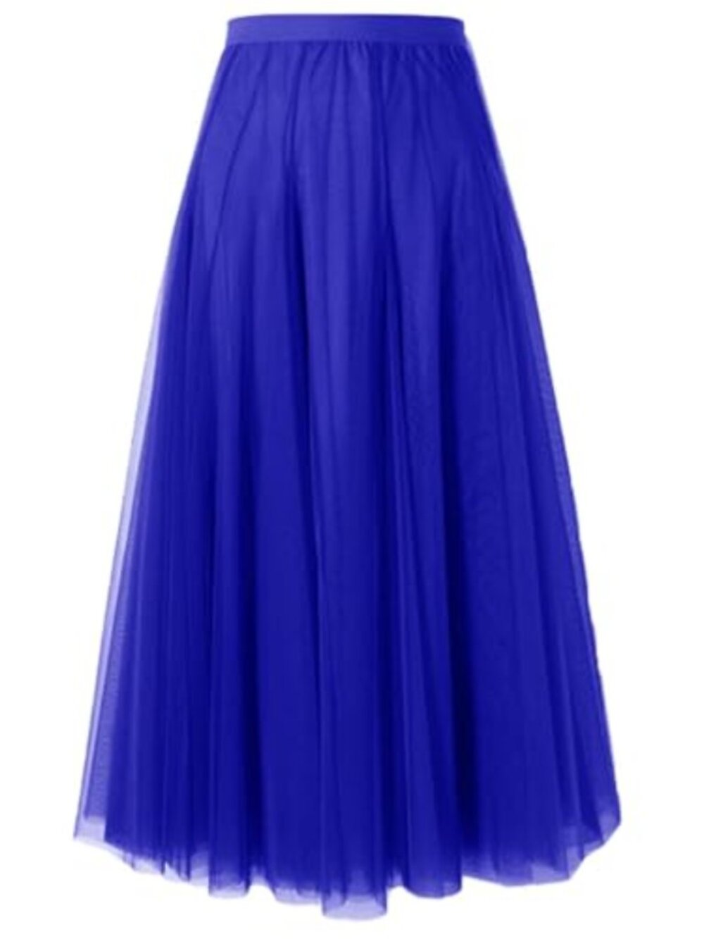 Women's Tulle Mesh A-Line Layered Midi Skirt High Waist Formal Party